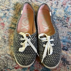 Roxy Polka Dotted Slip-On Shoes Grey/White